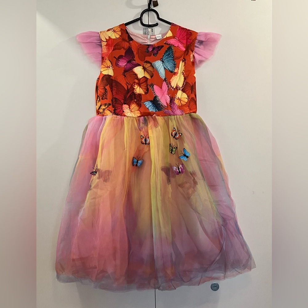 NWOT Bébé Colorful Butterfly Dress
